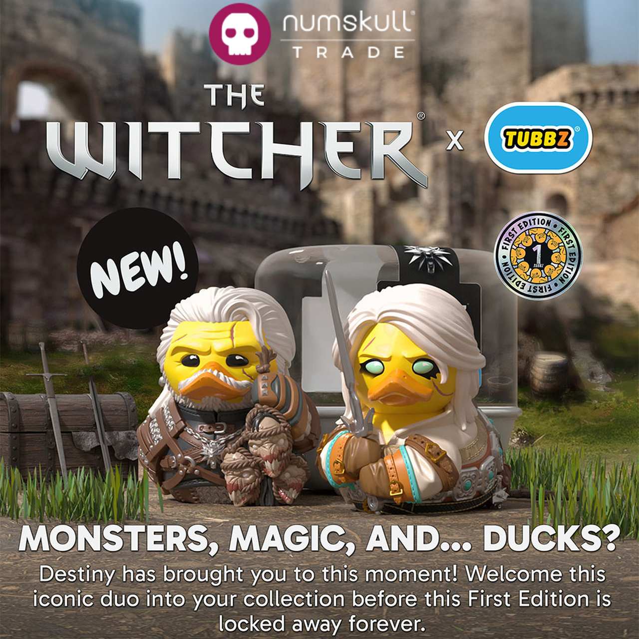 TUBBZ The Witcher猎魔人巫师周边杰洛特希里小黄鸭手办公仔模型