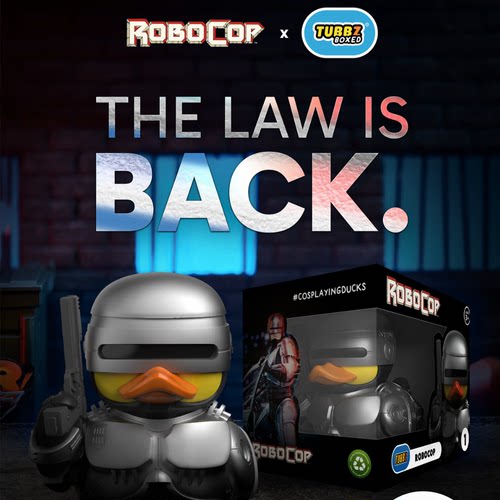 Tubbz RoboCop机械战警888周边小黄鸭模型手办玩具公仔玩偶1