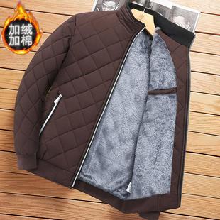 防寒棉服冬装外套男装潮流新款运动棉衣酒红短款加厚夹克立领防风
