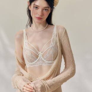 樱慕月下昙花超薄软钢圈性感法式调整蕾丝内衣女文胸防下垂内梵