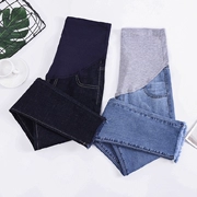 Quần bà bầu xuân hè 2019 mới thời trang quần lọt khe mặc quần lưng cao nâng bụng quần jeans bà bầu - Phụ nữ mang thai quần / quần bụng