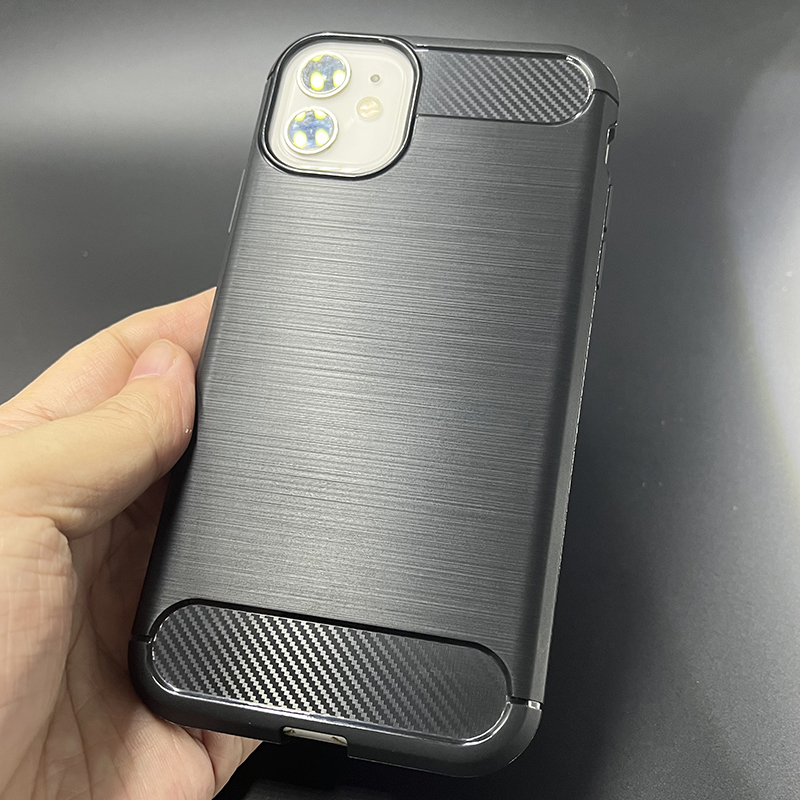 适用iPhone苹果11/12/13/14/15/16/16E/17碳纤维纹Pro拉丝MAX保护套Plus软胶Air全包防摔手机壳开孔露标透标