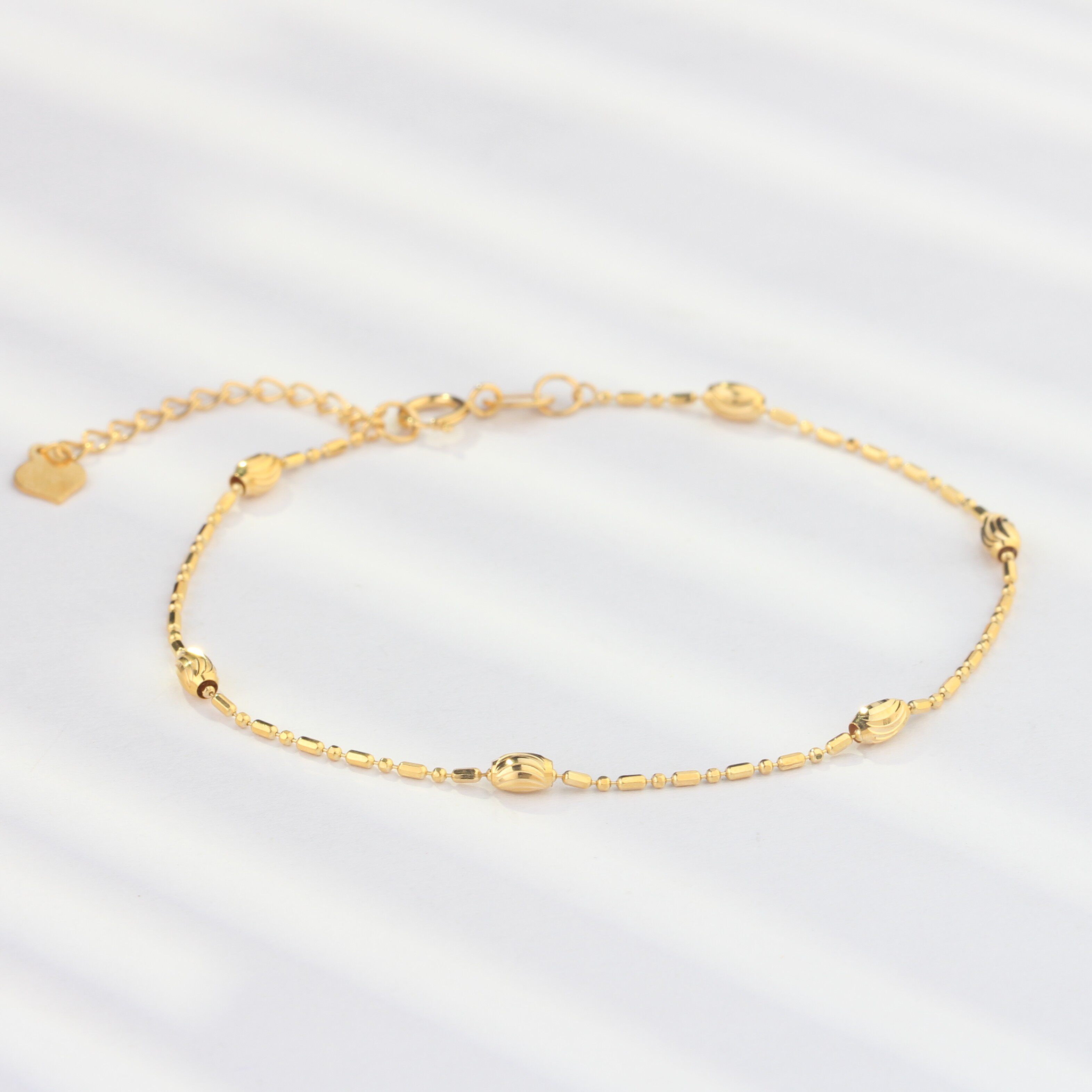 18k金元宝手链女款au750黄金时尚百搭气质简约素款手饰