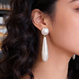 珍珠耳钉独特漂亮耳环方糖耳饰水滴耳钉2026新款爆款2026新款爆款
