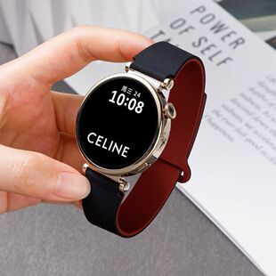 适用oppowatchS/X2mini荔枝纹硅胶磁吸表带vivowatch3/5GT2腕带se