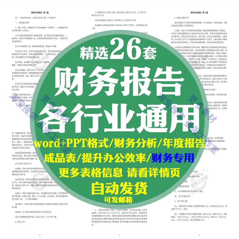 新年度财务报告报表模板word+PPT分析范文公司企业简单详解汇报