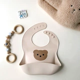 Детский водонепроницаемый портативный нагрудник для еды для новорожденных, с медвежатами, с карманом, анти-грязь