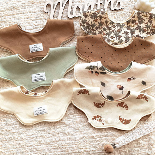 防吐奶可旋转ins花朵韩版纯棉