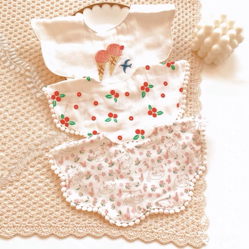 Брендовый хлопковый детский нагрудник, милый слюнявчик для новорожденных, в корейском стиле