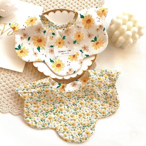 围嘴口水巾清新花朵小公主风