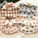 ins韩版婴儿围嘴360度旋转双面宝宝口水巾纯棉儿童防水围兜防吐奶