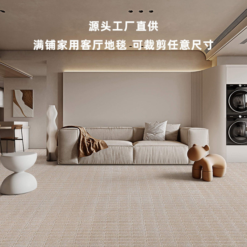 源头工厂客厅地毯卧室耐脏易打理家用床边毯大面积全铺地垫定制