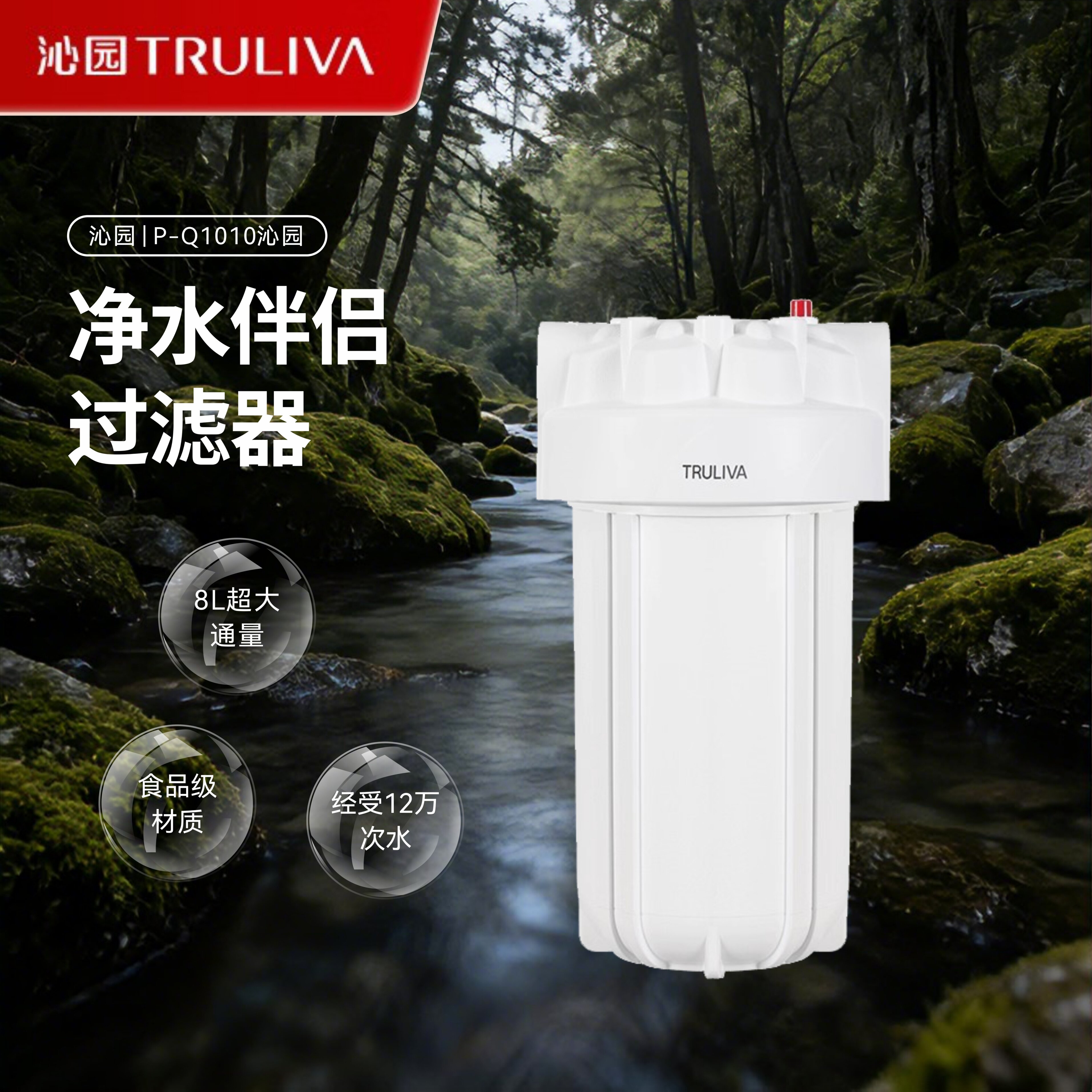 沁园净水器前置大白瓶P-Q1010家用大流量去除余氯过滤