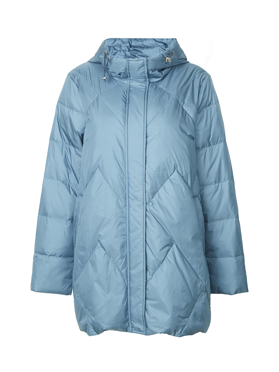 baluodi芭罗蒂女装专柜冬装时尚保暖连帽宽松茧型中长款女羽绒服