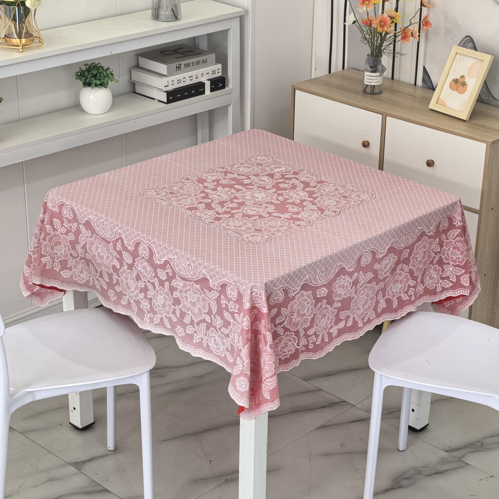 红色喜庆家用免洗正方形桌布茶几布麻将桌防水防油防烫长方形桌布