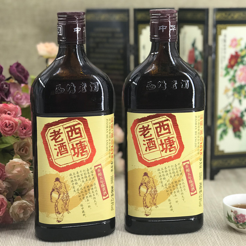 嘉善黄酒 12.8°西塘老酒善酿五年陈 500ml*12瓶整箱价 半甜型