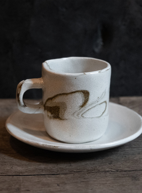日本手作｜绞胎泥侘寂艺术大理石纹咖啡杯日式茶杯 栖朔物仓