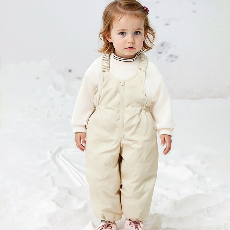 儿童羽绒背带裤男女童保暖连体衣宝宝加厚外穿羽绒裤2025冬装新款