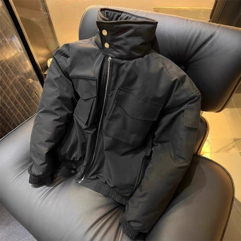 美式bomber短款立领工装棉服外套男款冬季加厚保暖飞行员夹克棉衣