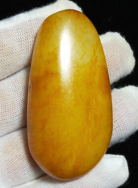 53.3克新疆和田玉籽料原石大吊坠洒金皮黄白种形好无裂玩料手把件