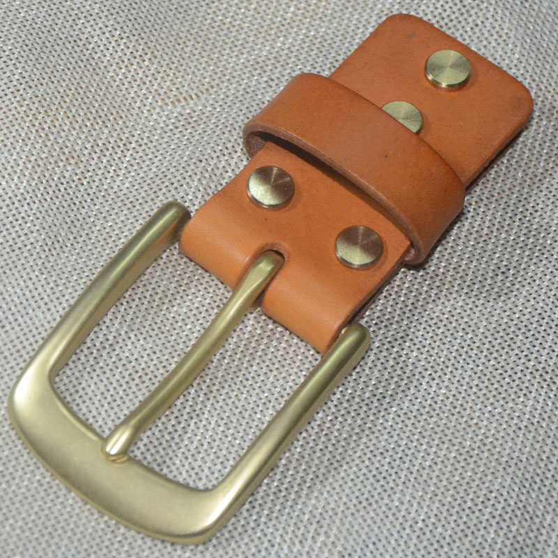 남자 솔리드 황동 벨트 버클  가죽 수제 벨트 액세서리 복고풍 청소년 청바지 벨트 헤드 버클 유행