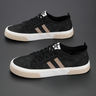 男式 男低帮网面休闲鞋 薄款 布鞋 男 2025夏季 百搭潮流板鞋 透气帆布鞋