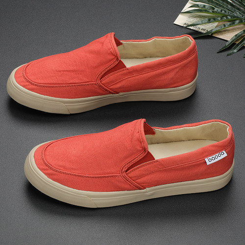 宝达透气布简约低帮懒人帆布鞋男