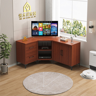实木定制40深转角电视柜大容量墙角半封闭转角柜可放65寸电视老式