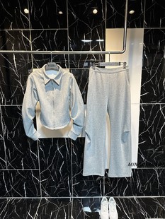 新款 两件套装 灰色运动长袖 松弛高级感减龄卫衣肥腿裤 套装 2025秋季