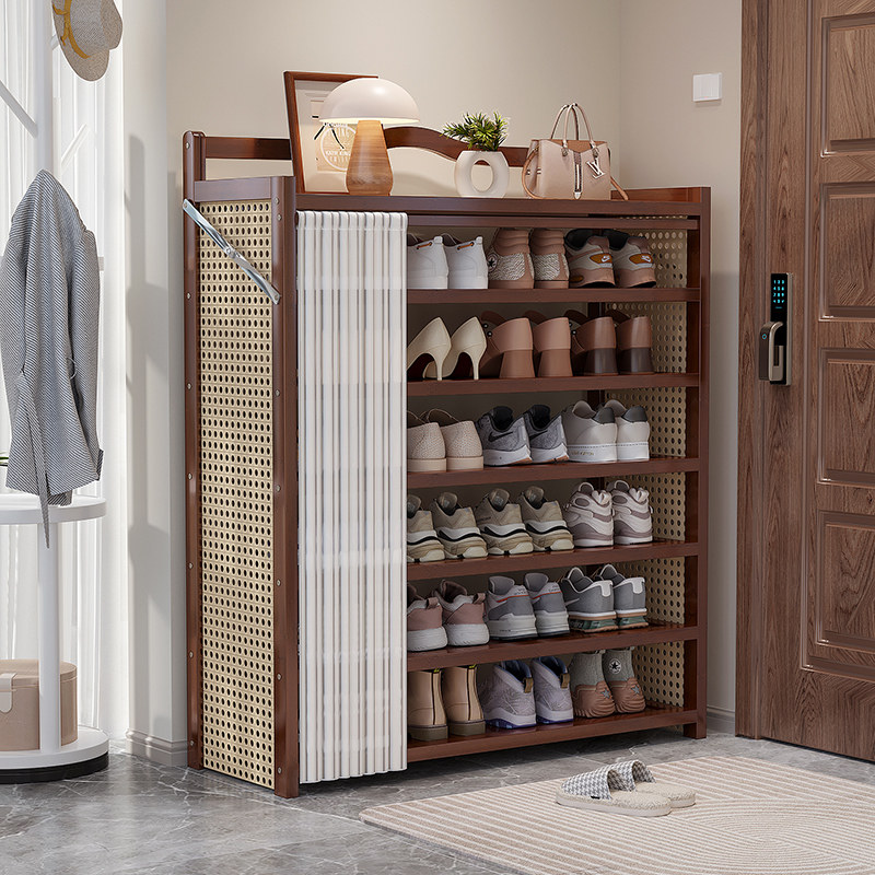 折叠鞋架子家用门口大容量多层入户门外防尘免安装鞋柜出租屋用竹,住宅家具,鞋架,淘宝优惠券,粉丝福利购,淘宝优惠卷