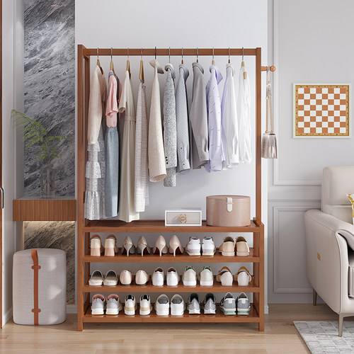 鞋柜衣帽架一体挂衣架卧室落地