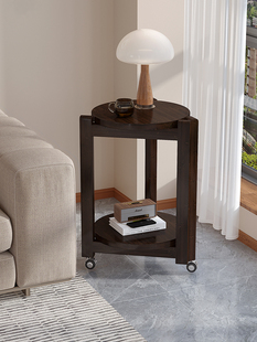 沙发边柜可移动小圆桌边桌床头柜小户型小茶几沙发边置物架小推车