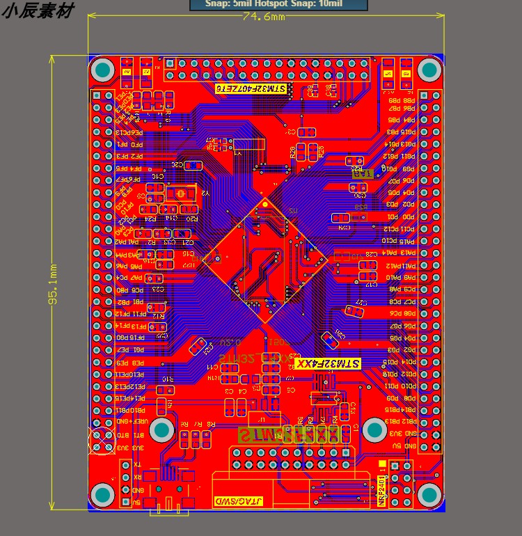 STM32F407ZET6最小系统板pcb+原理图