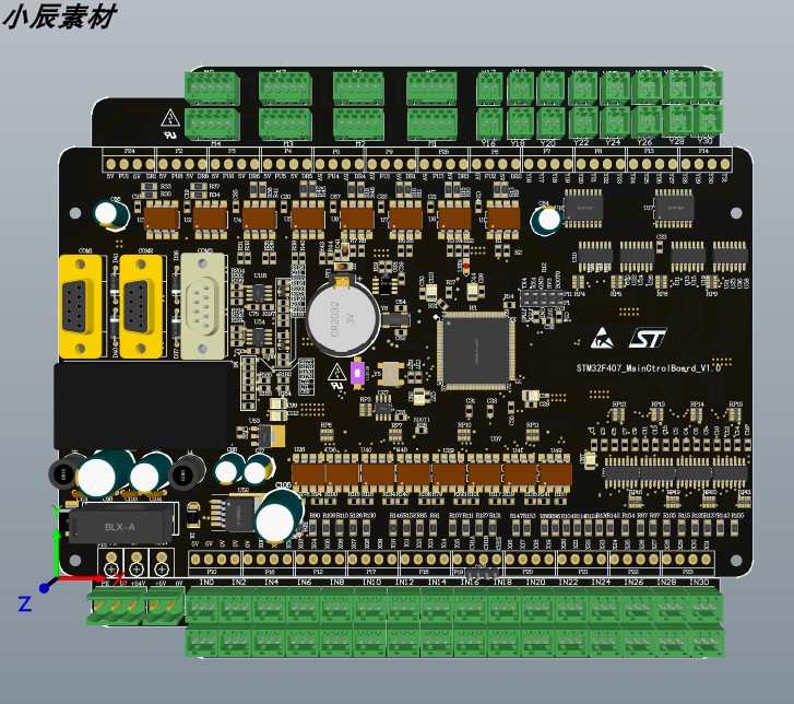 STM32F407工控主板PCB+原理图源文件AD格式  232 485 光耦等