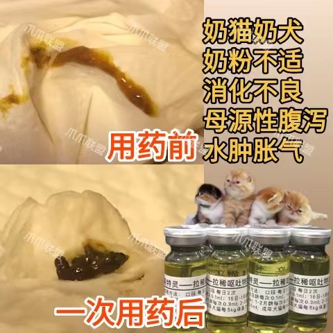 宠物猫狗奶猫奶狗拉稀呕吐应激不食细菌性腹泻特效口服液0天可用