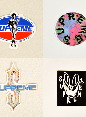 Supreme文字Logo贴纸冰箱笔记本行李箱手机装饰贴纸金牙火焰钻石