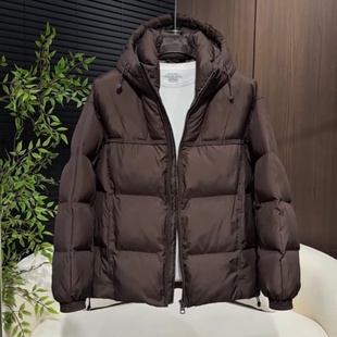 冬季新款石墨烯云绒连帽夹克棉服男简约百搭防寒保暖户外休闲外套