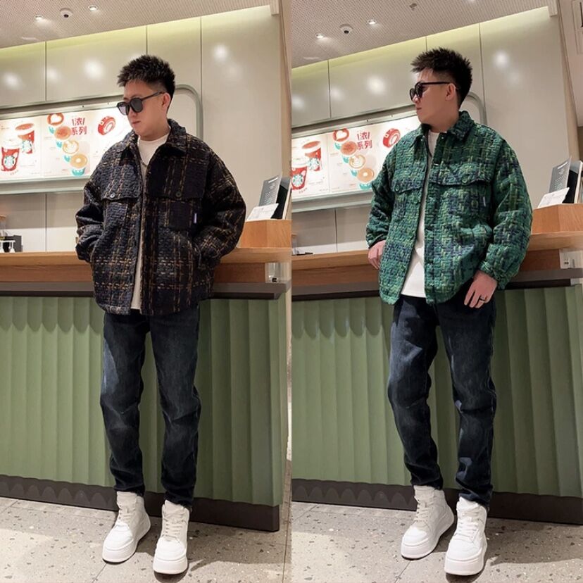 冬季男士小香风加棉加厚棉服外套