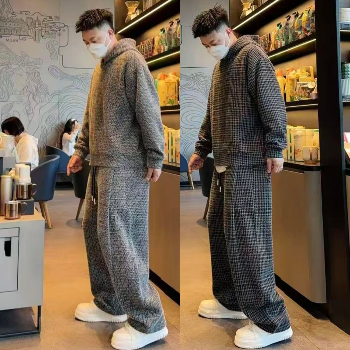 秋冬重磅加厚保暖时尚休闲运动套装男士百搭连帽卫衣长裤两件整套,男装,休闲运动套装,淘宝优惠券,粉丝福利购,淘宝优惠卷