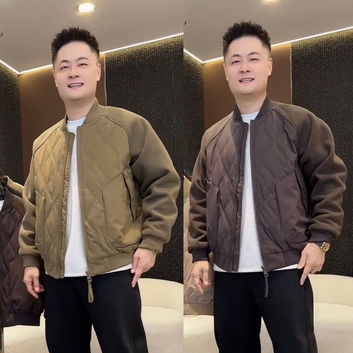 冬季加棉加厚拼接棒球领棉服外套男时尚百搭户外防寒保暖休闲夹克