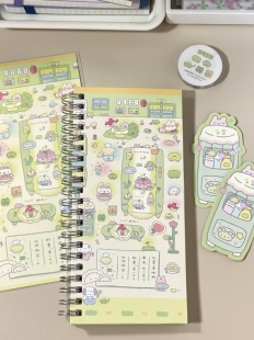 （现货）咕咕万物原创好吃生物拉条和纸胶带可爱少女手帐本古早
