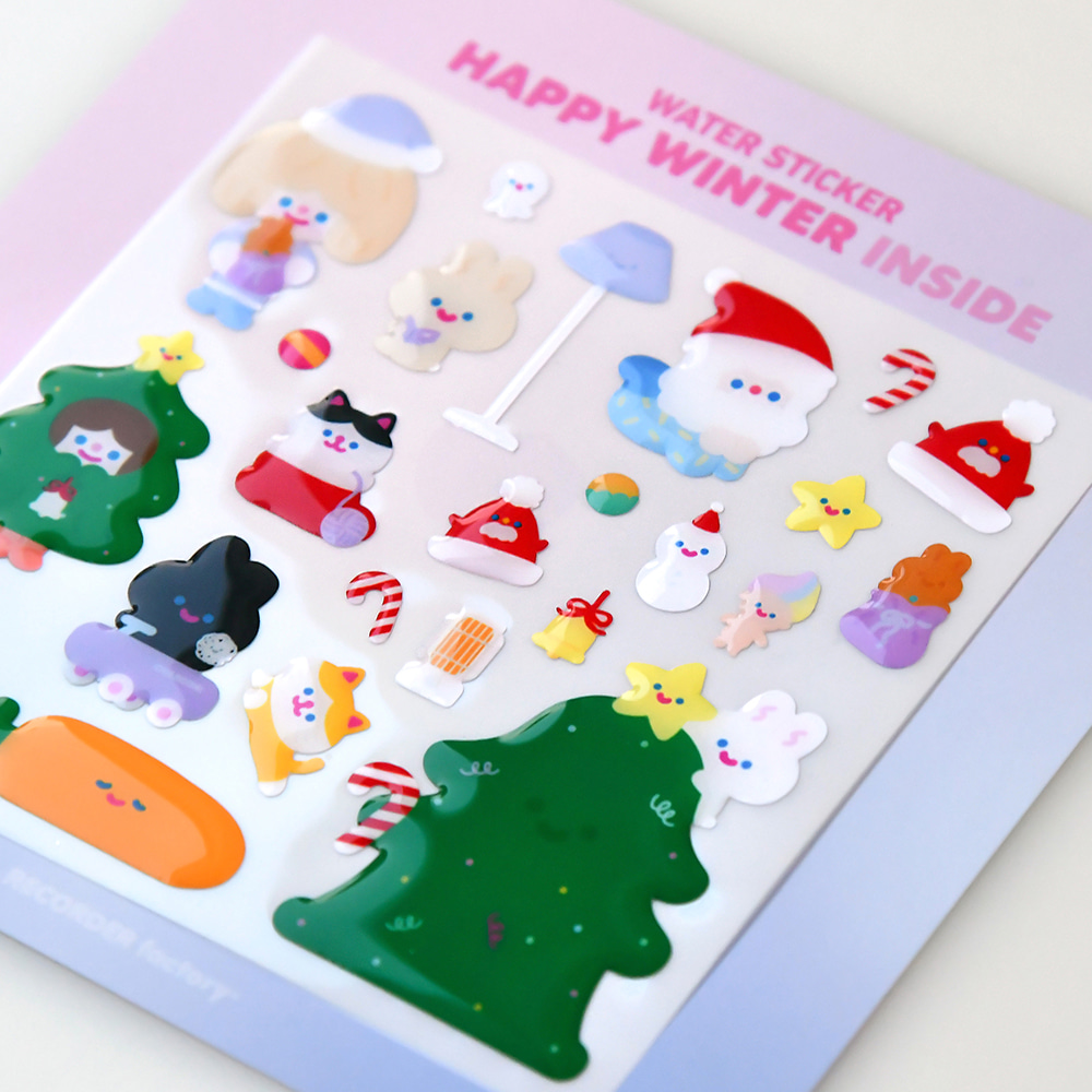 RICO快乐冬日室内圣诞树星星水晶防水贴纸HAPPY WINTER INSIDE WA