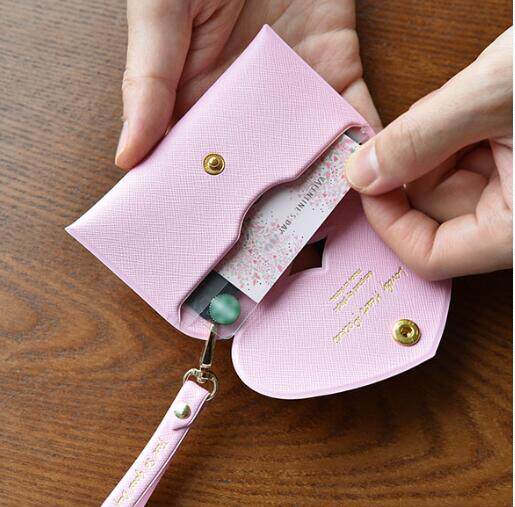韩国进口Plepic可爱爱心皮质卡包附腕带 Lovely Heart Pocket 7选