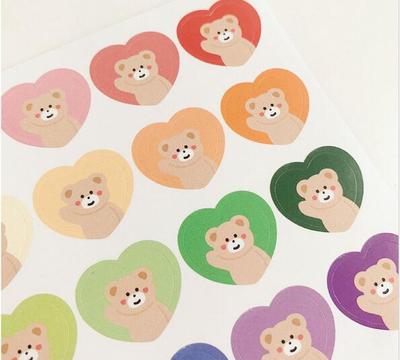 简约ins爱心小熊贴纸可移