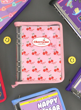 新款可爱second mansion A5万年6孔复古活页拉链日记本 retro zip