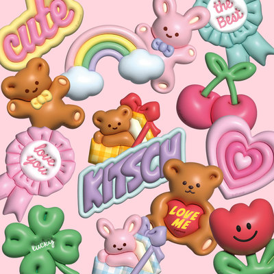 afrocat 3D气球装饰贴纸日记伴侣 balloon sticker（14款选）