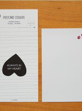 韩国进口JR Stricker 明信片贴纸 my heart 1504