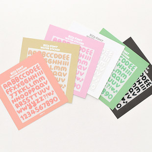 可爱ins风RICO字母数字水晶防水贴纸 WATER STICKER COZY FONT