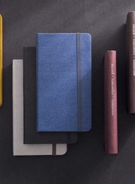 by.fulldesign线条绑带手拿360度带笔插笔记记事本line handy 7选