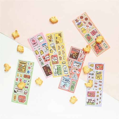 韩国进口jamstudio 装饰贴纸日记伴侣 snack 01-06（6款选）